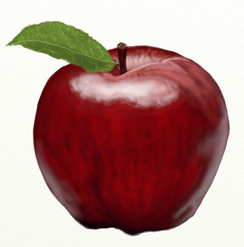 7. desenhando uma maçã em um tablet